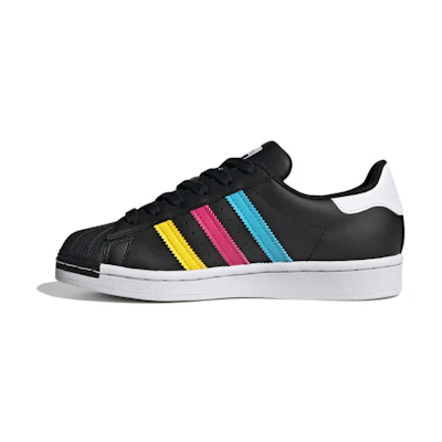 (Youth) adidas Superstar J 'Colorful Stripes - Core Black'