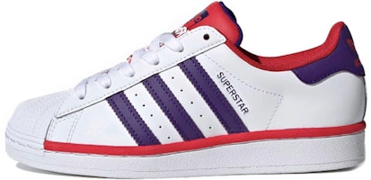 (Youth) adidas Superstar J 'White Collegiate Purple Scarlet' FV3666 (Youth) adidas Superstar J 'White Collegiate Purple Scarlet' FV3666