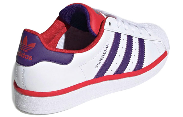 Lookbook (JR) 阿迪达斯 Superstar J '白色大学紫红色' FV3666