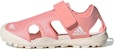 (Youth) adidas Terrex Captain Toey K Velcro Outdoor Flat Heel Minimalistic Sports Pink Sandals EF2244