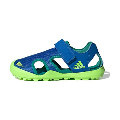 (Youth) adidas Terrex Captain Toey K Velcro Outdoor Flat Heel Colorblock Sports Blue Green Sandals