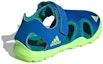 Shop (Youth) adidas Terrex Captain Toey K Velcro Outdoor Flat Heel Colorblock Sports Blue Green Sandals EF2242