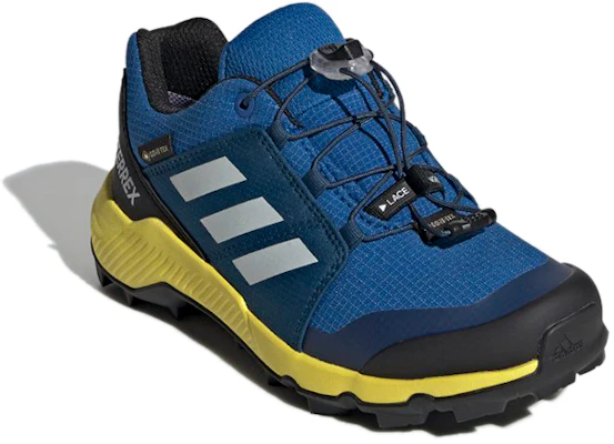 (JR) adidas Terrex GTX K Gore-Tex ''Bleu Gris Jaune'' BC0599 Lookbook (JR) adidas Terrex GTX K Gore-Tex ''Bleu Gris Jaune'' BC0599