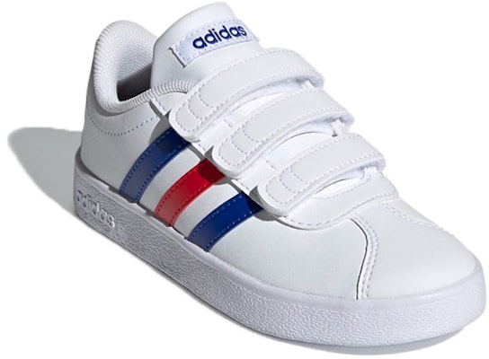 (Youth) adidas VL Court 2.0 J 'White Royal Blue Vivid Red' FY9273 Lookbook (Youth) adidas VL Court 2.0 J 'White Royal Blue Vivid Red' FY9273