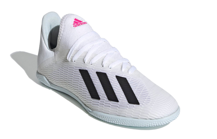 Lookbook 兒童 adidas X 19.3 室內皮鞋 K 運動 透氣防滑 低筒 兒童跑步鞋 白黑粉