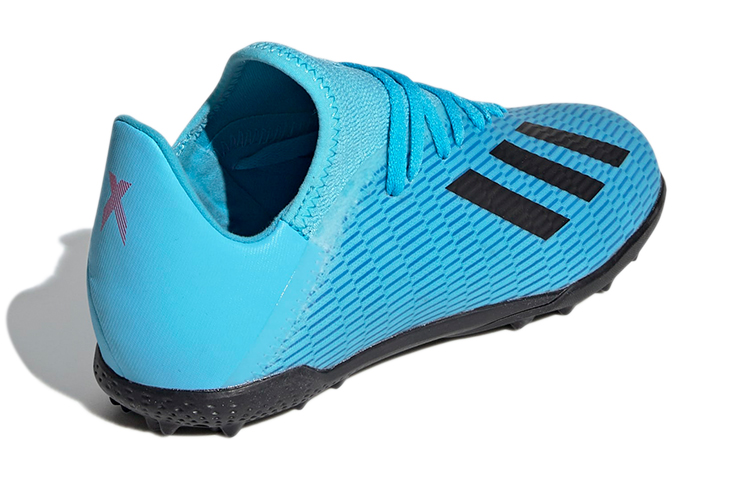 Shop 大童 adidas X 19.3 人工草地J 版 舒適防滑足球鞋 藍黑拼色