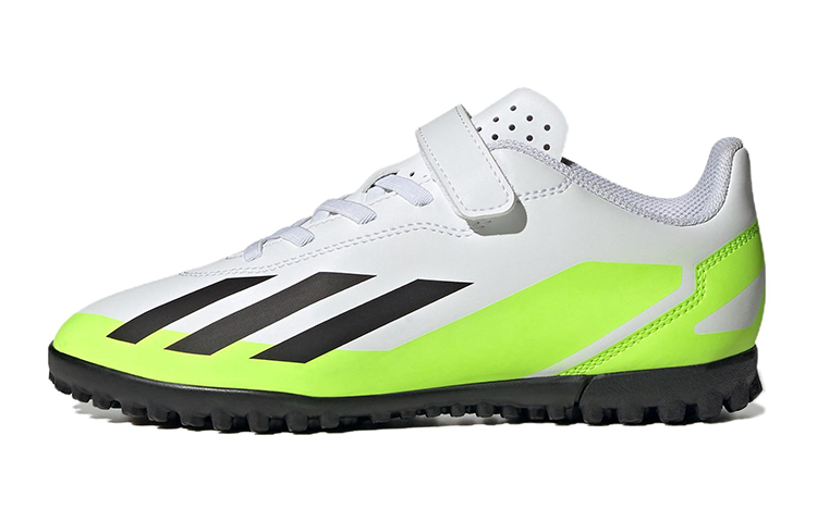 (Youth) adidas X Crazyfast.4 Hook-And-Loop Shoes 'White Black Lucid Lemon' IE1592