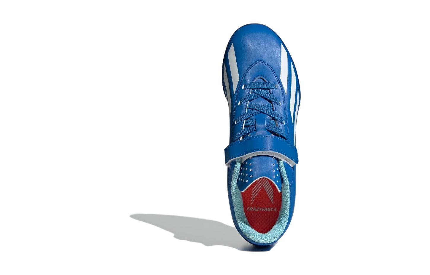 Lookbook 兒童 adidas X Crazyfast.4 人造草坪 減震耐磨 低幫 兒童足球鞋 藍色