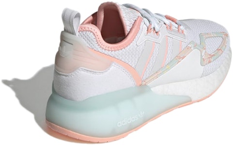 大童 adidas originals ZX 2K Boost J 白粉藍 Shop 大童 adidas originals ZX 2K Boost J 白粉藍
