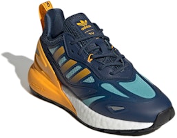 (JR) adidas ZX 2K Boost 2.0 J 'Crew Navy Semi Solar Gold' Azul y Oro GZ7501 Lookbook (JR) adidas ZX 2K Boost 2.0 J 'Crew Navy Semi Solar Gold' Azul y Oro GZ7501