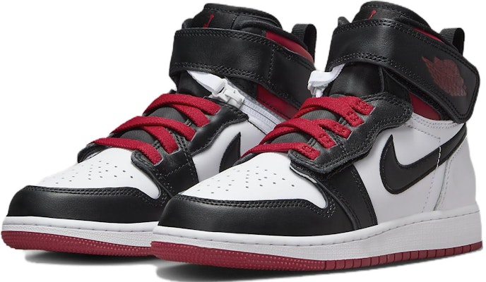 (JR) Air Jordan 1 高帮 FlyEase '健身红黑脚趾' DC7986-106 Lookbook (JR) Air Jordan 1 高帮 FlyEase '健身红黑脚趾' DC7986-106