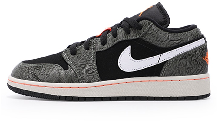 Youth Air Jordan 1 Low Camo Green BQ6870 300 BQ6870 300