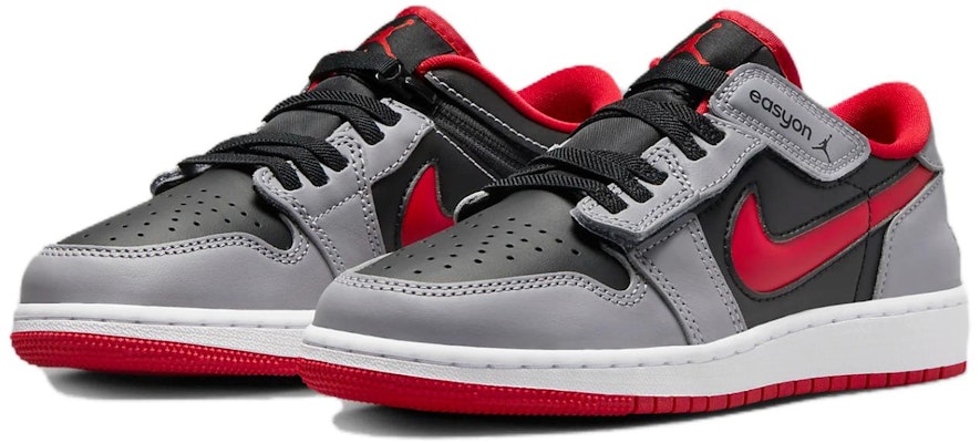 (JR) Air Jordan 1 Low FlyEase 'Hitam Abu-Abu Semen Merah Api' DN4639-060 Lookbook (JR) Air Jordan 1 Low FlyEase 'Hitam Abu-Abu Semen Merah Api' DN4639-060