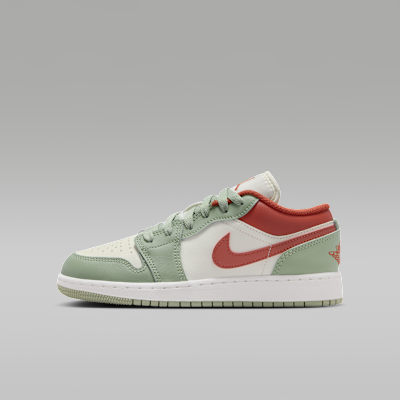 (Youth) Air Jordan 1 Low Sail/Summit White/Redstone/Jade Horizon 553560-133