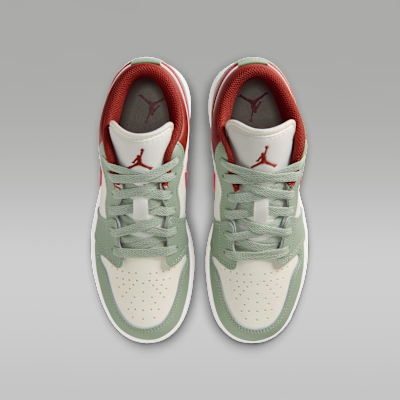 Shop (JR) Air Jordan 1 Low Sail/White/Rosso Pietra/Jade Horizon 553560-133