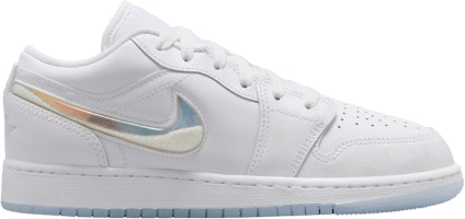 (Youth) Air Jordan 1 Low SE 'Glitter Swoosh' FQ9112-100 (Youth) Air Jordan 1 Low SE 'Glitter Swoosh' FQ9112-100
