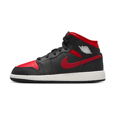 (Youth) Jordan 1 Mid 'Black Fire Red'