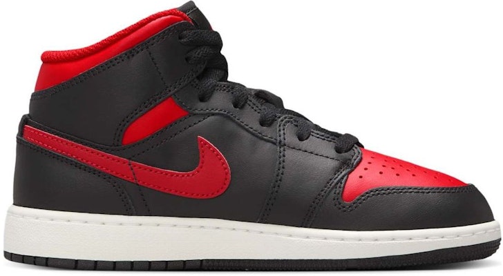 (JR) Air Jordan 1 Mid 'Hitam Merah Api' DQ8423-067 Order (JR) Air Jordan 1 Mid 'Hitam Merah Api' DQ8423-067