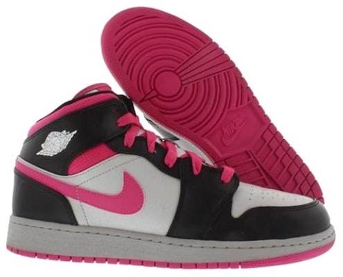 (Youth) Air Jordan 1 Mid 'Black Vivid Pink' 555112-009 Shop (Youth) Air Jordan 1 Mid 'Black Vivid Pink' 555112-009