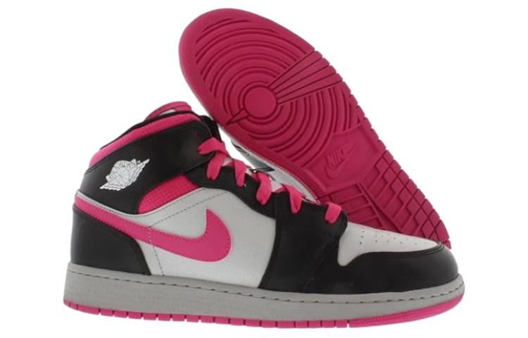 Shop (JR) Air Jordan 1 Mid ''Hitam Vivid Pink'' 555112-009