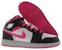 (Youth) Air Jordan 1 Mid 'Black Vivid Pink' 555112-009