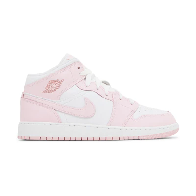 (Youth) Jordan 1 Mid 'Pink Foam Fire Red'