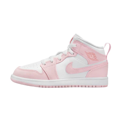 (Youth) Jordan 1 Mid 'Pink Foam Fire Red'