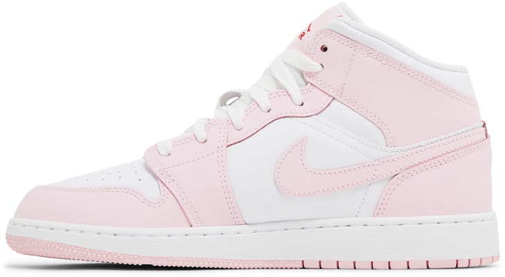 (Youth) Air Jordan 1 Mid 'Pink Foam Fire Red' DQ8423-608 Lookbook (Youth) Air Jordan 1 Mid 'Pink Foam Fire Red' DQ8423-608