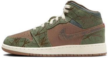 (Youth) Air Jordan 1 Mid 'Treeline' FQ8101-200 (Youth) Air Jordan 1 Mid 'Treeline' FQ8101-200