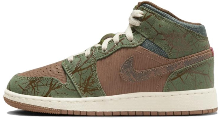 (Youth) Air Jordan 1 Mid 'Treeline' FQ8101-200 Buy (Youth) Air Jordan 1 Mid 'Treeline' FQ8101-200
