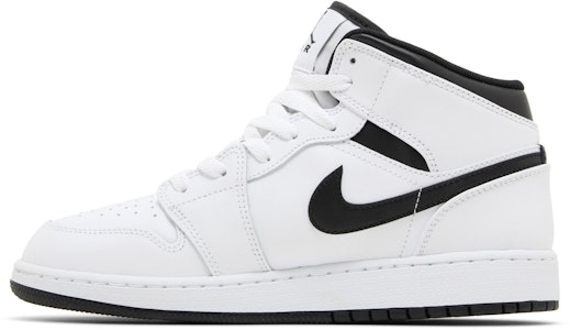 喬丹 Air Jordan 1 Mid GS 高筒 兒童籃球鞋 中童 白黑 Lookbook 喬丹 Air Jordan 1 Mid GS 高筒 兒童籃球鞋 中童 白黑