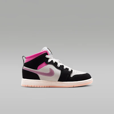 (JR) Air Jordan 1 Mid Negro/Blanco Rosado/Ciclo Rosa/Oro Universitario II1252-001 Lookbook (JR) Air Jordan 1 Mid Negro/Blanco Rosado/Ciclo Rosa/Oro Universitario II1252-001