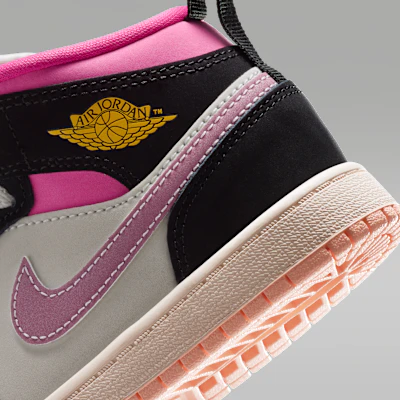 (JR) Air Jordan 1 Mid Negro/Blanco Rosado/Ciclo Rosa/Oro Universitario II1252-001 Cheap (JR) Air Jordan 1 Mid Negro/Blanco Rosado/Ciclo Rosa/Oro Universitario II1252-001