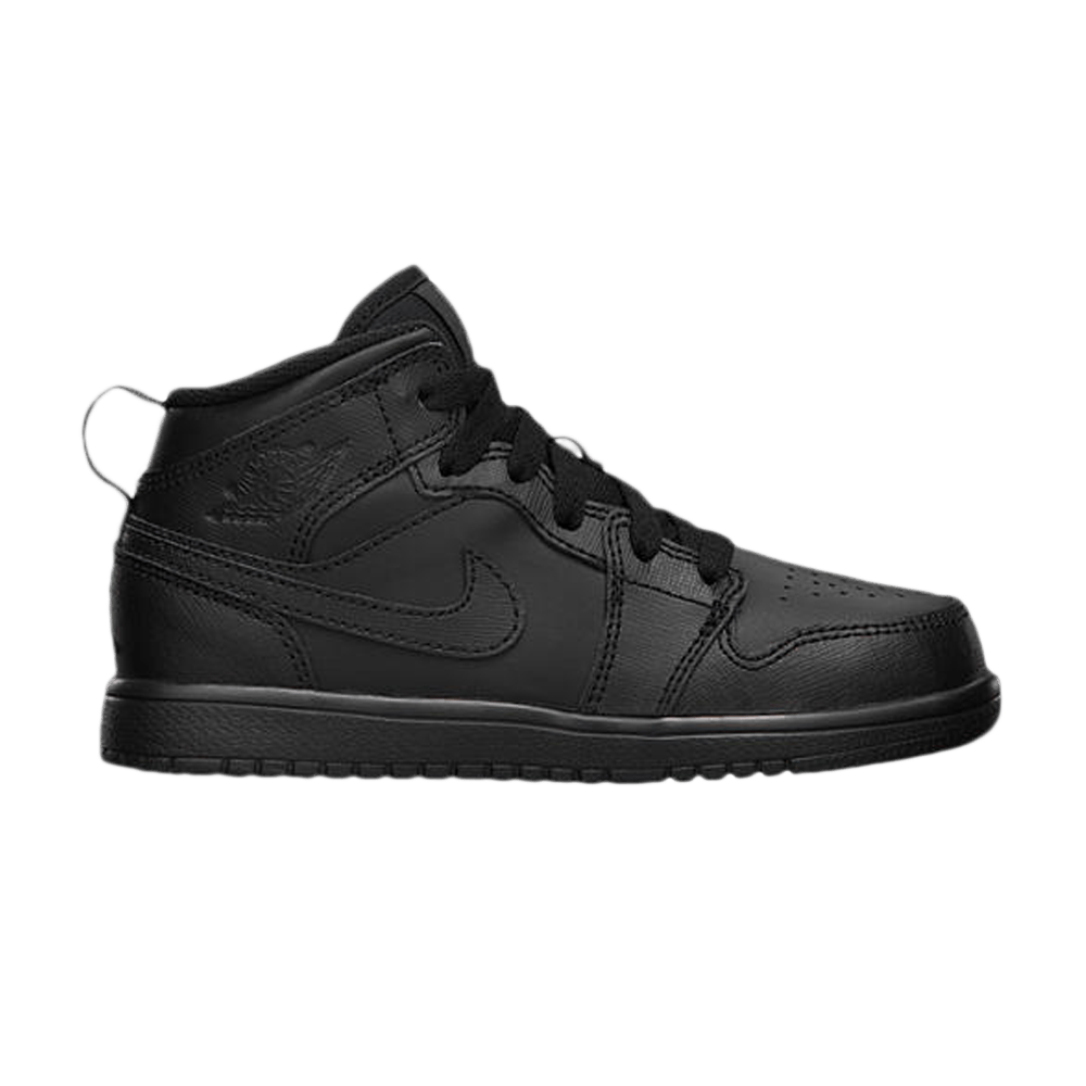 Buy (JR) Air Jordan 1 Mid Flex 'Triple Hitam' 554726-010