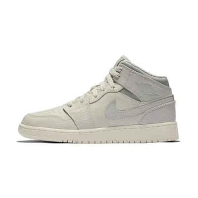 (Youth) Jordan 1 Mid Light Bone Wolf Grey
