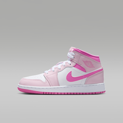 (Youth) Air Jordan 1 Mid Pink Foam/China Rose/White/Pink Foam DQ8423-601