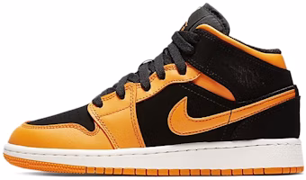 (Youth) Air Jordan 1 Mid 'Black Orange Peel White' 554725-081 (Youth) Air Jordan 1 Mid 'Black Orange Peel White' 554725-081