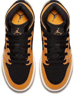 Jordan Air Jordan 1 Mid 中筒 復古籃球鞋 GS 黑橘 Shop Jordan Air Jordan 1 Mid 中筒 復古籃球鞋 GS 黑橘
