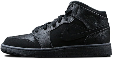 (Youth) Air Jordan 1 Mid Light 'Black' 554725-064