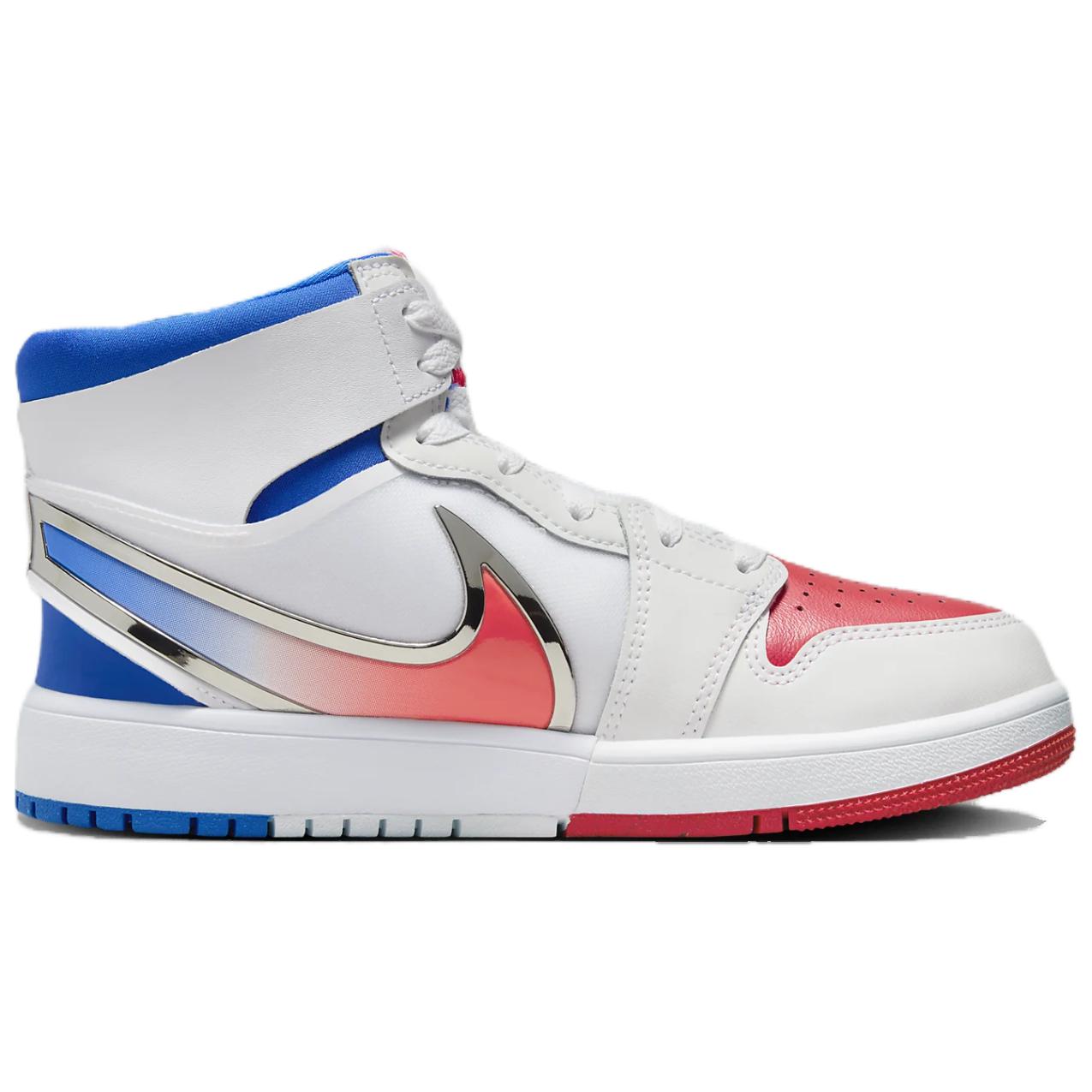 Order (JR) Air Jordan 1 Mid RM EasyOn ''Putih Biru Pelumba Merah'' FQ1281-100