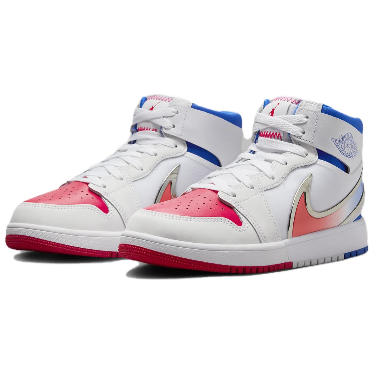 Lookbook (JR) Air Jordan 1 Mid RM EasyOn ''Putih Biru Pelumba Merah'' FQ1281-100