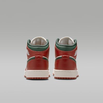 Details for (JR) Air Jordan 1 中筒 米白/純鉑金/紅石色/午夜綠 DQ8423-105