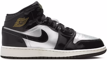 (Youth) Air Jordan 1 Mid SE 'Black Metallic Silver' FZ3938-001 (Youth) Air Jordan 1 Mid SE 'Black Metallic Silver' FZ3938-001