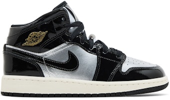 (Youth) Air Jordan 1 Mid SE 'Black Metallic Silver' FZ3938-001 (Youth) Air Jordan 1 Mid SE 'Black Metallic Silver' FZ3938-001