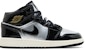(JR) Air Jordan 1 Mid SE 'Hitam Perak Metalik' FZ3938-001