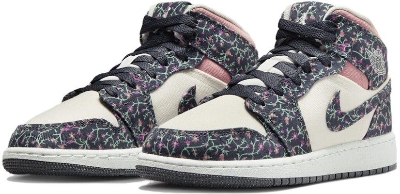 (Youth) Air Jordan 1 Mid SE 'Floral' FJ3451-001 Lookbook (Youth) Air Jordan 1 Mid SE 'Floral' FJ3451-001