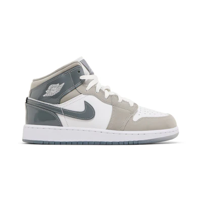 (Youth) Jordan 1 Mid SE 'Patent Cool Grey'