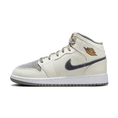 (Youth) Jordan 1 Mid SE 'Pewter Velvet Toe'