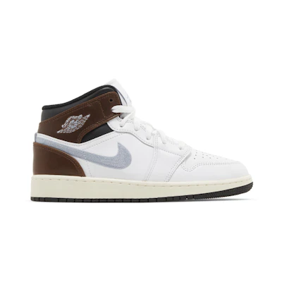 (Youth) Jordan 1 Mid SE 'White Blue Grey'