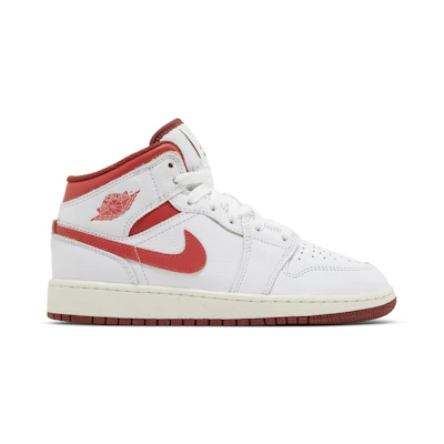 (Youth) Jordan 1 Mid SE 'White Dune Red'